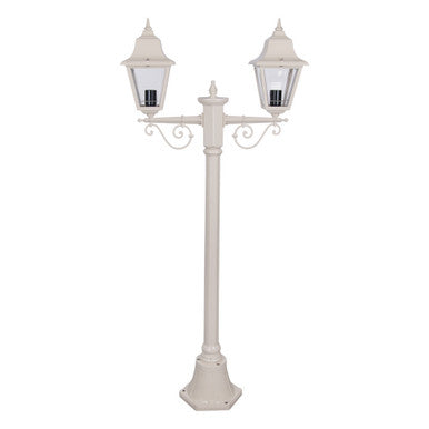 GT-235 Paris Twin Head Short Post Light - Powder Coated Finish / B22 - Beige