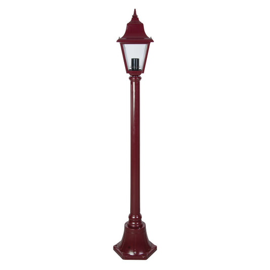 GT-234 Paris Single Head Short Post Light - Powder Coated Finish / B22 - Burgundy
