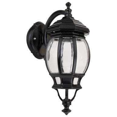 GT-1032 Vienna Curved Arm Downward Wall Light - Powder Coated Finish / B22 - Black