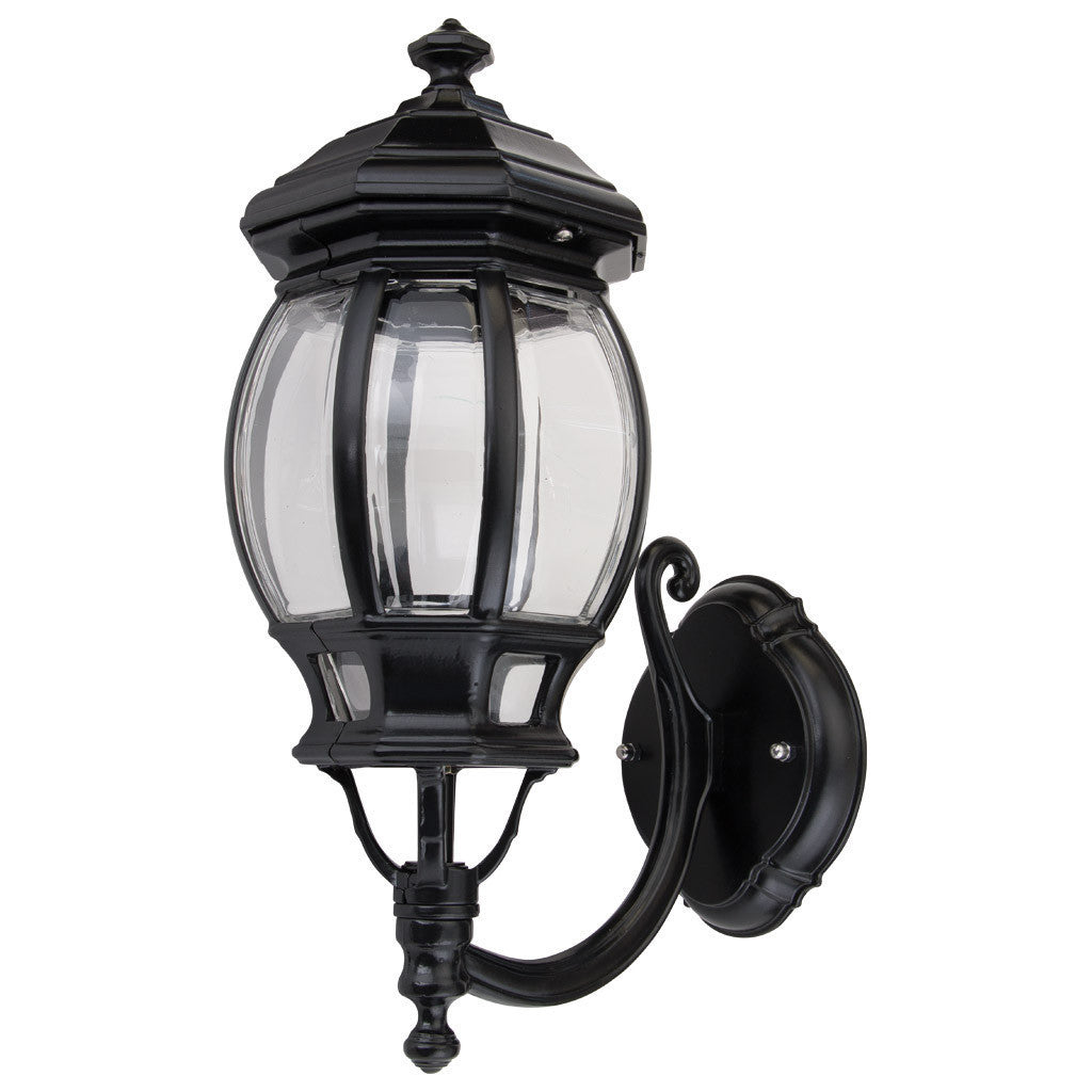 GT-1031 Vienna Curved Arm Upward Wall Light - Powder Coated Finish / B22 - Black