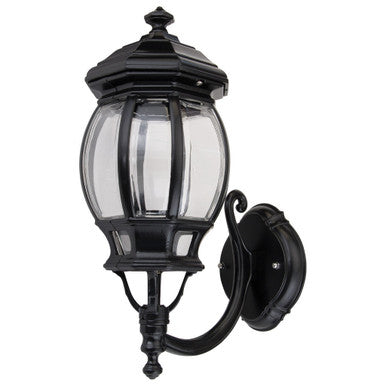 GT-1031 Vienna Curved Arm Upward Wall Light - Powder Coated Finish / B22 - Black