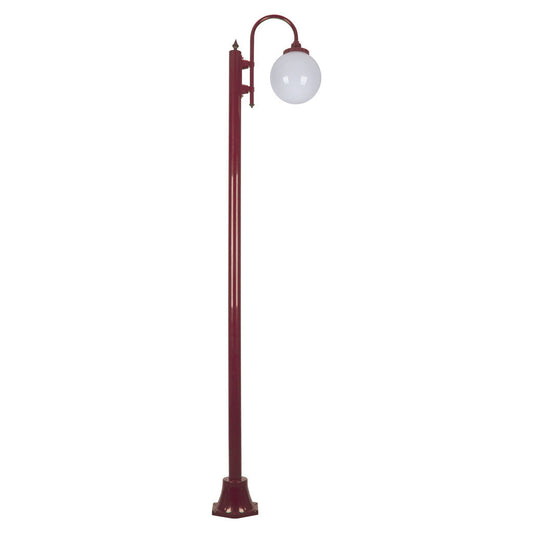 GT-1001 Lisbon Single Sphere Curved Arm Plain Post - Powder Coated Finish / E27 - Burgundy