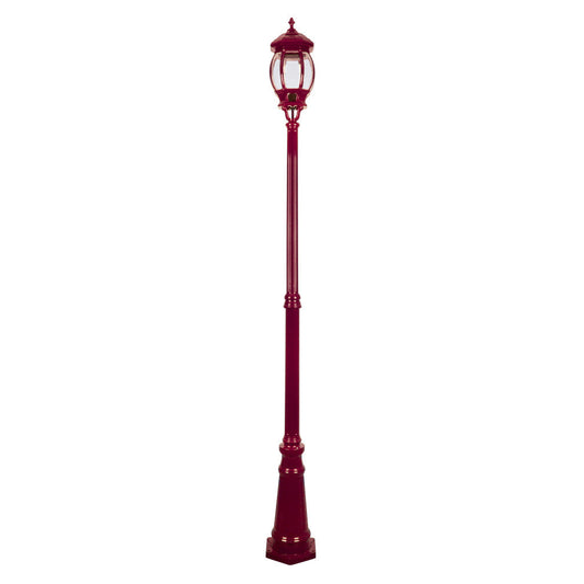 GT-698 Vienna Large Single Head Tall Post Light - Powder Coated Finish / B22 - Burgundy
