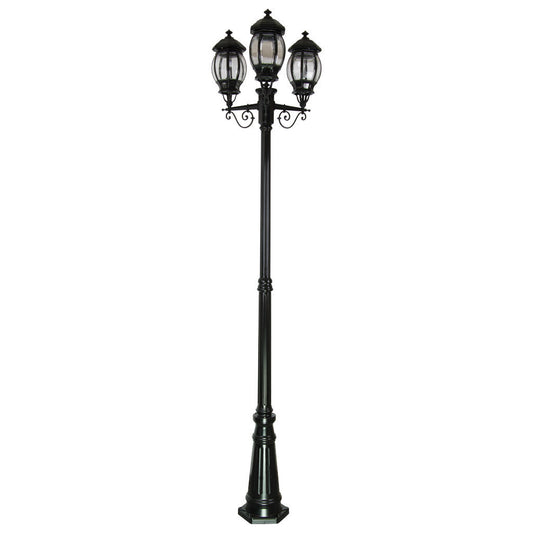 GT-682 Vienna Triple Head Tall Post - Powder Coated Finish / B22 - Black