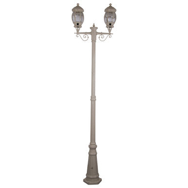 GT-680 Vienna Twin Head Tall Post Light - Powder Coated Finish / B22 - Beige