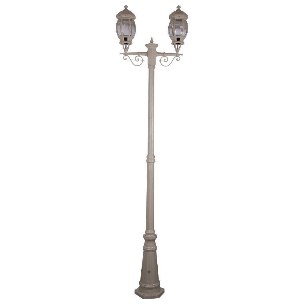 GT-680 Vienna Twin Head Tall Post Light - Powder Coated Finish / B22 - Beige