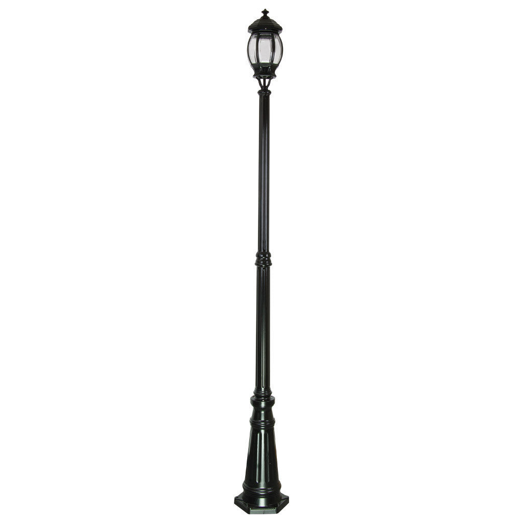 GT-678 Vienna Single Head Tall Post Light - Powder Coated Finish / B22 - Black