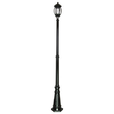 GT-678 Vienna Single Head Tall Post Light - Powder Coated Finish / B22 - Black