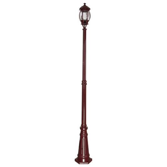GT-678 Vienna Single Head Tall Post Light - Powder Coated Finish / B22 - Burgundy