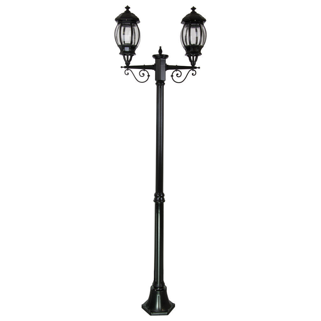 GT-677 Vienna Twin Head  Medium Post Light - Powder Coated Finish / B22 - Black