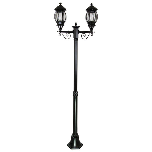 GT-677 Vienna Twin Head  Medium Post Light - Powder Coated Finish / B22 - Black