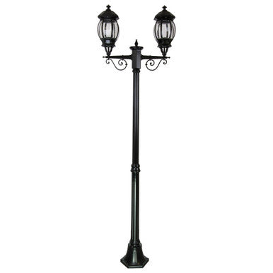 GT-677 Vienna Twin Head  Medium Post Light - Powder Coated Finish / B22 - Black