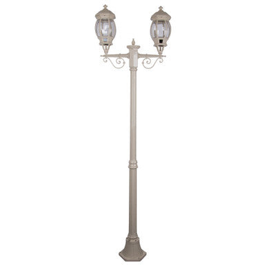 GT-677 Vienna Twin Head  Medium Post Light - Powder Coated Finish / B22 - Beige