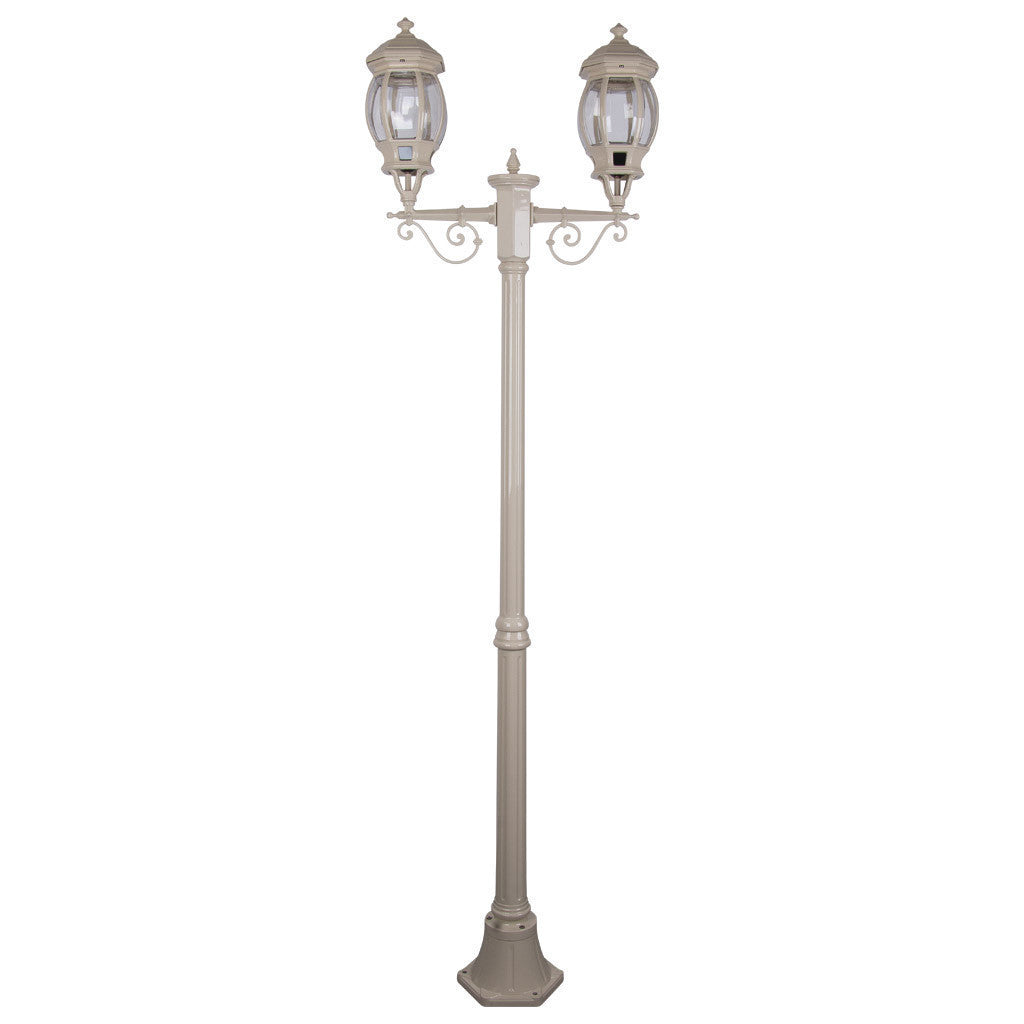 GT-677 Vienna Twin Head  Medium Post Light - Powder Coated Finish / B22 - Beige