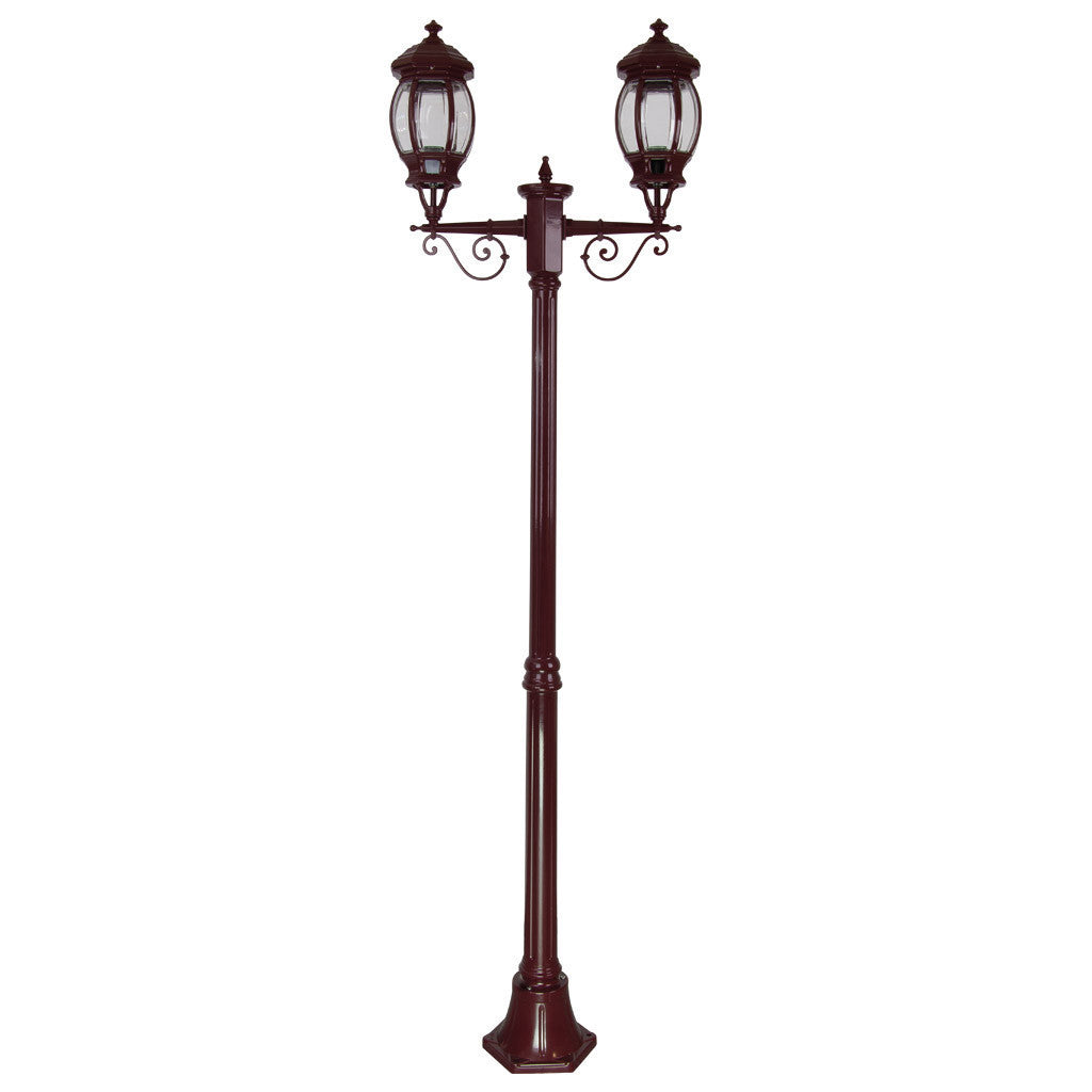 GT-677 Vienna Twin Head  Medium Post Light - Powder Coated Finish / B22 - Burgundy