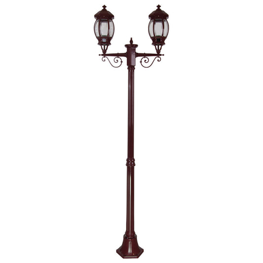 GT-677 Vienna Twin Head  Medium Post Light - Powder Coated Finish / B22 - Burgundy