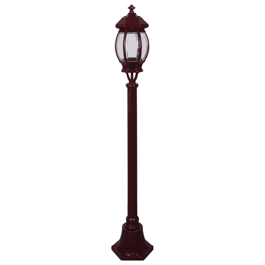 GT-674 Vienna Single Head Short Post Light - Powder Coated Finish / B22 - Burgundy