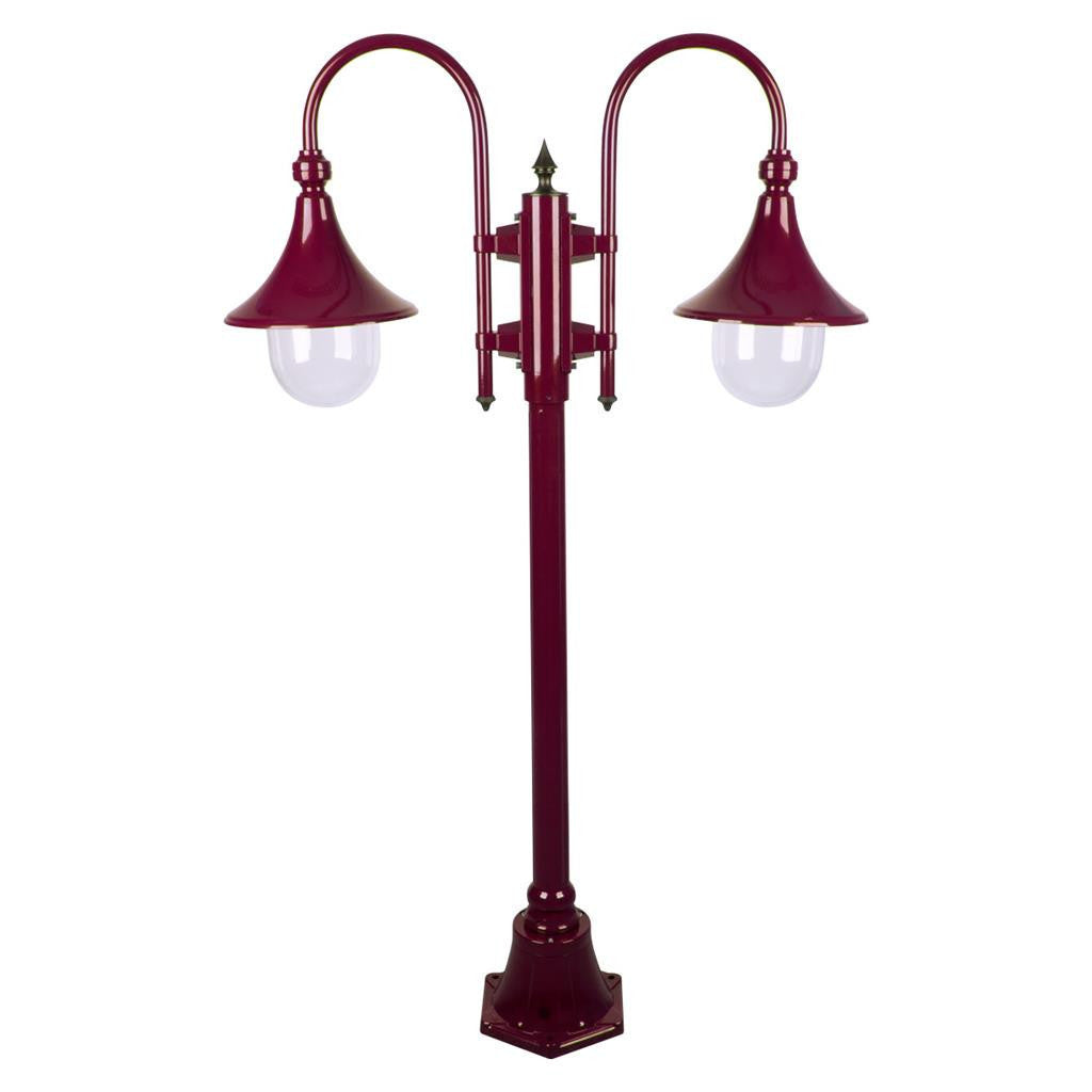 GT-657 Monaco Twin Head Short Post - Powder Coated Finish / E27 - Burgundy