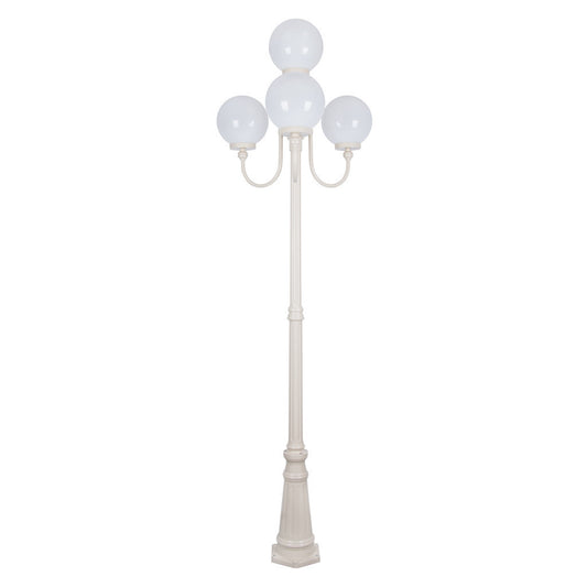 GT-626 Lisbon Four 25cm Spheres Curved Arms Tall Post Light - Powder Coated Finish / E27 - Beige
