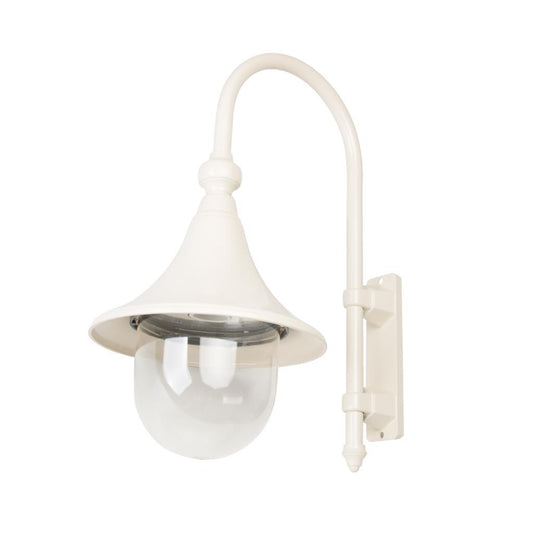 GT-653 Monaco Curved Arm Downward Post Bracket - Powder Coated Finish / E27 - Beige