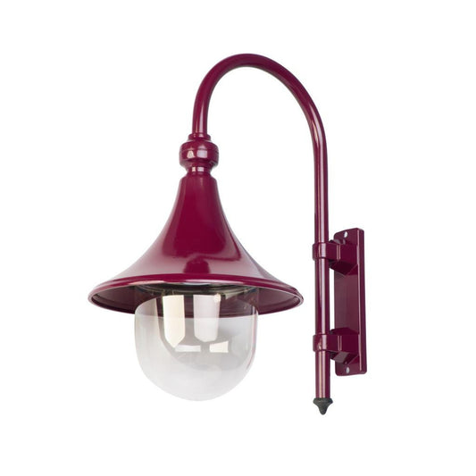 GT-653 Monaco Curved Arm Downward Post Bracket - Powder Coated Finish / E27 - Burgundy