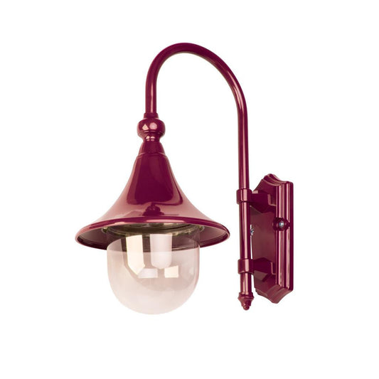 GT-652 Monaco Curved Arm Downward Wall Light - Powder Coated Finish / E27 - Burgundy