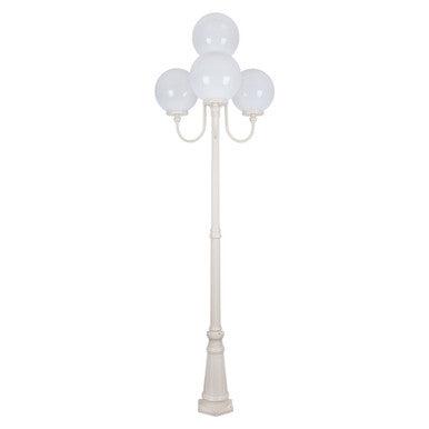 GT-627 Lisbon Four 30cm Spheres Curved Arms Tall Post Light - Powder Coated Finish / E27 - Beige