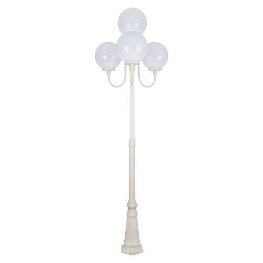 GT-627 Lisbon Four 30cm Spheres Curved Arms Tall Post Light - Powder Coated Finish / E27 - Beige