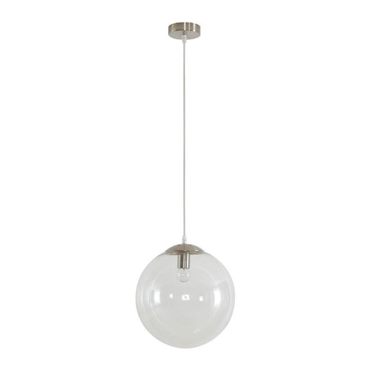 BUBBLE-300 CLEAR BALL 1XE27 PENDANT - Satin Chrome
