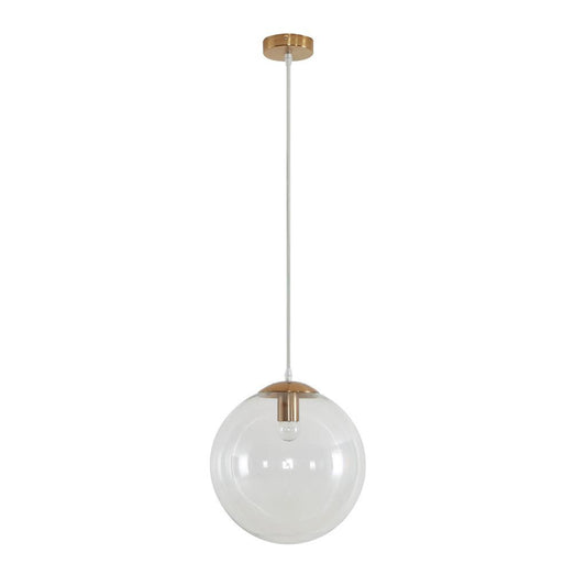 BUBBLE-300 CLEAR BALL 1XE27 PENDANT - Satin Brass
