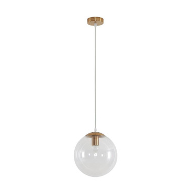 BUBBLE-250 CLEAR BALL 1XE27 PENDANT - Satin Brass