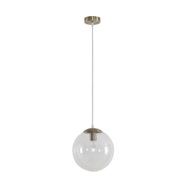 BUBBLE-250 CLEAR BALL 1XE27 PENDANT - Antique Brass