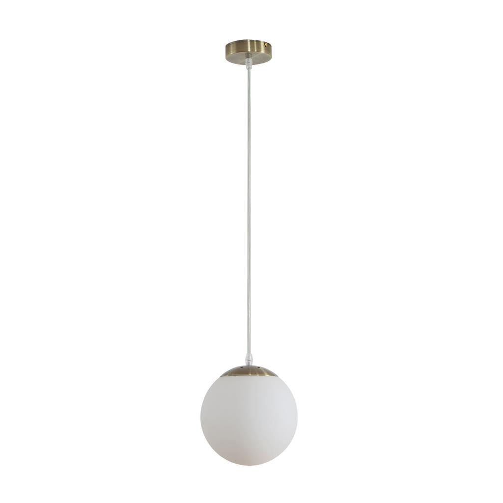 BUBBLE-200 OPAL BALL 1XE27 PENDANT - Satin Brass