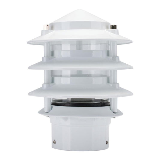 BL-100 Three Tier Bollard Head E27 Garden Light - Powder Coated Finish / E27 - White