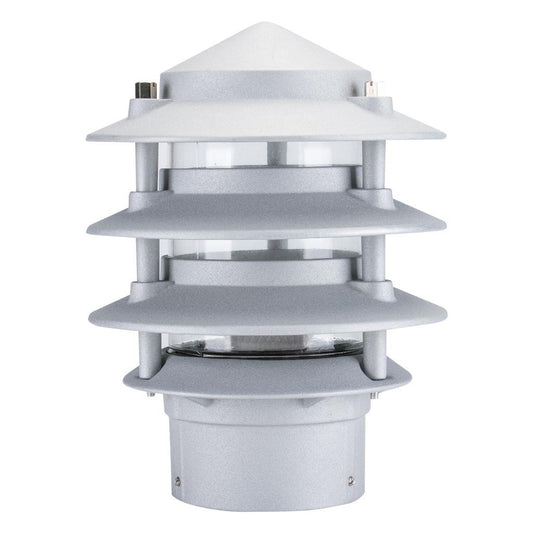 BL-100 Three Tier Bollard Head E27 Garden Light - Powder Coated Finish / E27 - Silver