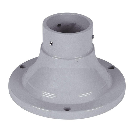 BB-100 Aluminium Bollard Base to suit 60-76 outer diameter post - powder coated finish - Silver
