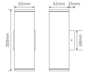 ALPHA 2LT UP/DN GU10 240V ALU