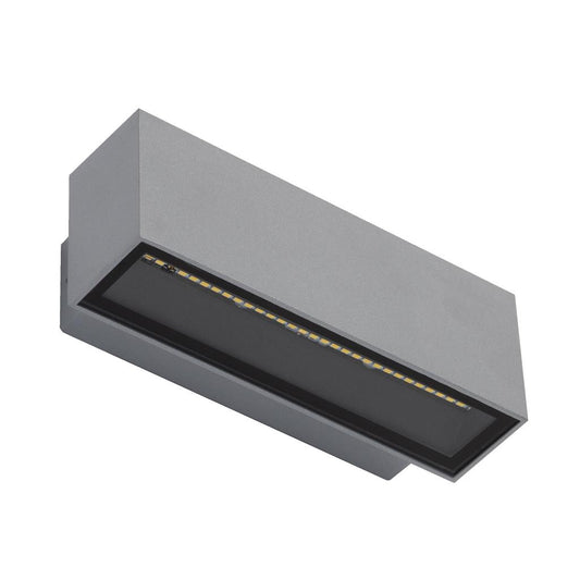 BLOCK-12 240V 12W Two Way LED Wall Light 5000K - Silver Finish