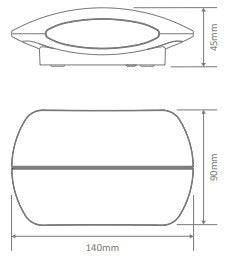 BELL-8 240V 8W Two Way LED Wall Light 5000K -  Textured White