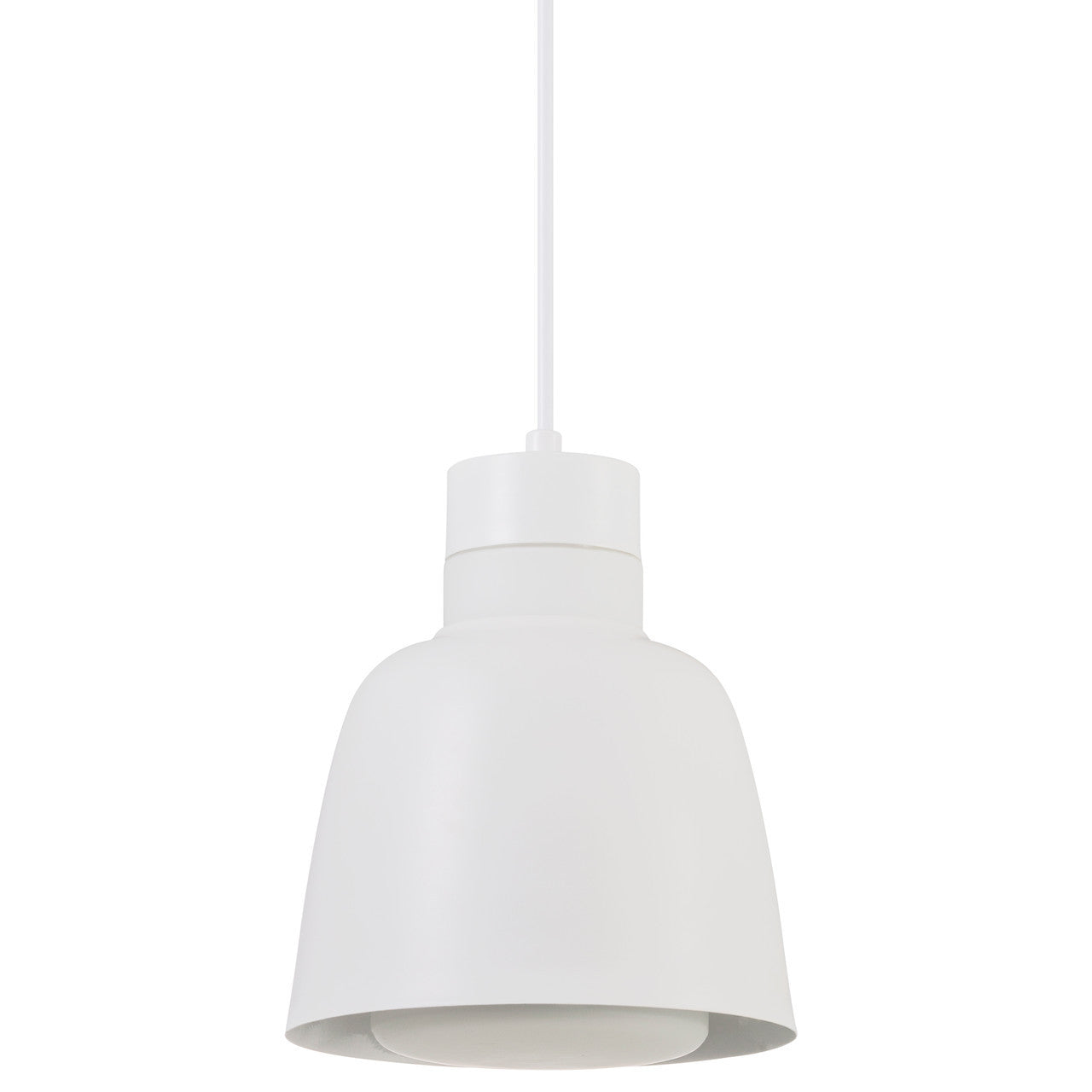 Emma 18 white pendant with light off.
