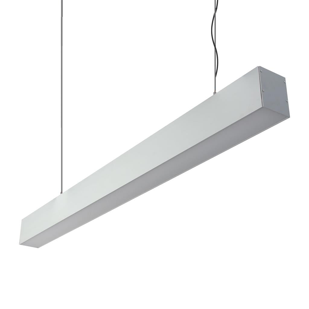 MAX-75MM Two Way Pendant 34.7W 1M C/W Opal 3000K - Aluminium