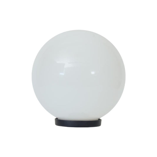 Polysphere 200mm Sphere 240V Polycarbonate Garden Light Black Base E27 - Opal
