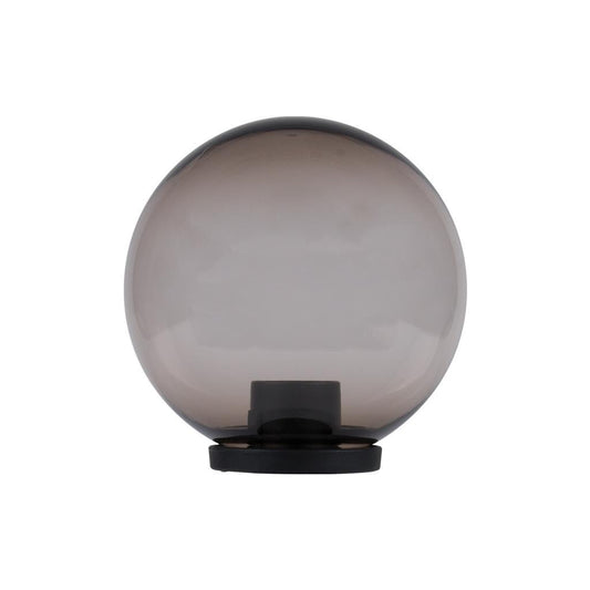 Polysphere 200mm Sphere 240V Polycarbonate Garden Light Black Base E27 - Smoke