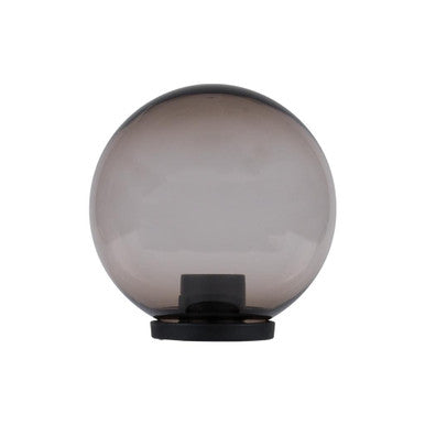Polysphere 200mm Sphere 240V Polycarbonate Garden Light Black Base E27 - Smoke