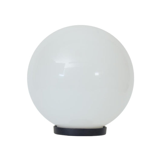 Polysphere 250mm Sphere 240V Polycarbonate Garden Light Black Base E27 - Opal