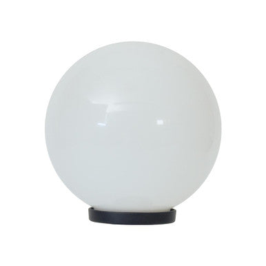 Polysphere 250mm Sphere 240V Polycarbonate Garden Light Black Base E27 - Opal