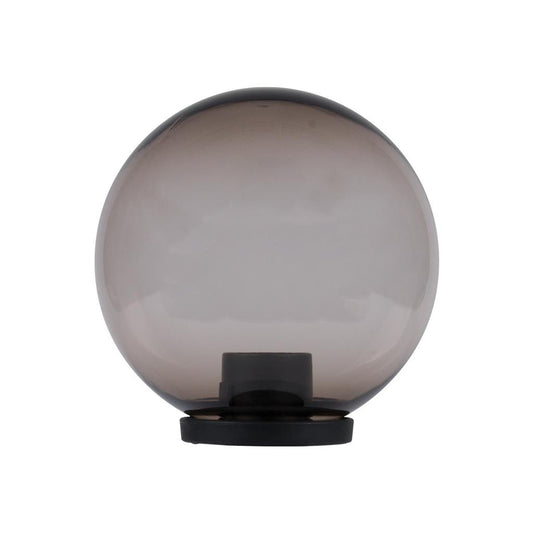 Polysphere 250mm Sphere 240V Polycarbonate Garden Light Black Base E27 - Smoke