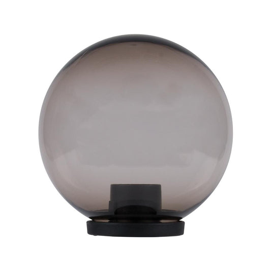 POLYSPHERE 300mm Sphere 240V Polycarbonate Garden Light Black Base E27 - Smoke