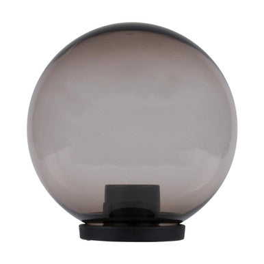 POLYSPHERE 400mm Sphere 240V Polycarbonate Garden Light Black Base E27 - Smoke