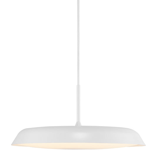Piso White pendant light on.